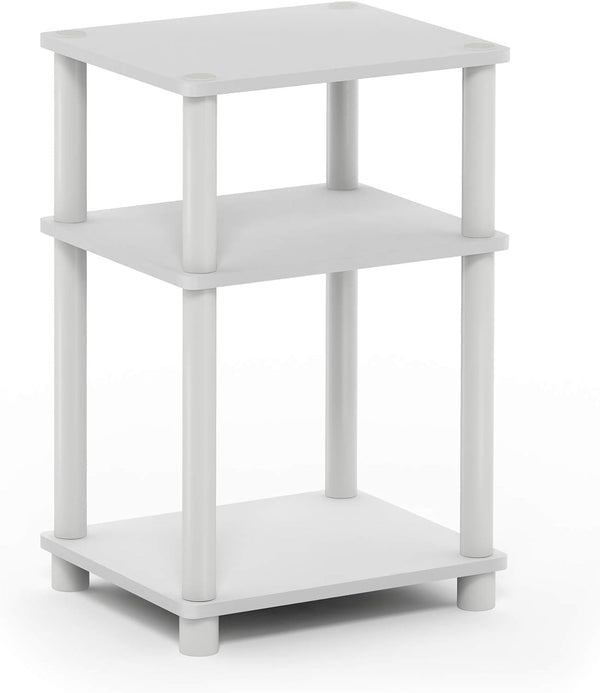 Furinno JUST Side Table, 3-Tier End Table, Open Shelves Night Stand, Bedside