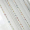 pureaqu Faux Linen Stripe Pom Pom Sheer Curtain, Embroidered Colorful Rainbow Semi Sheer Voile Window Curtain for