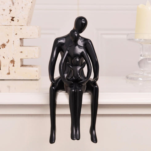 Set 3 Quoowiit Black Bookshelf Decor Family Sculpture, Abstract Art Ornament Coffee Table Decor, Modern Aesthetic