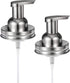 Amolliar Mason Jar Foaming Soap Dispenser Pump Lids, Rustproof Stainless Steel for Regular Mouth Mason Jar, 2Pack