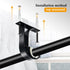 TOKPLNU Ceiling Curtain Rod Bracket, 4 Pack Heavy Duty Holders, Aluminum Alloy, Black Ceiling Hooks for 1 Inch Rods