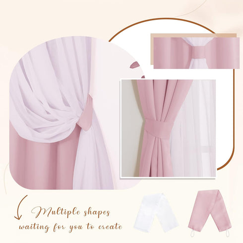 52 84 inches, 2 PONY DANCE Nursery Curtains Pink - Curtains for Bedroom Decor Aesthetic Cute Double Layer with Sheer