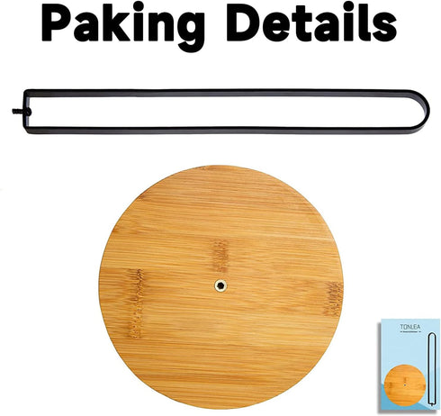 Black Wood Paper Towel Holder, Free-Standing Countertop Kitchen Towel Holder with Non-Slip Base