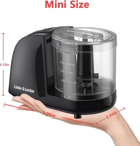 Processor,1.5 Liebe&Lecker Mini Food Cup Mini Chopper for Cutting Vegetable, Garlic,Onion and Meat