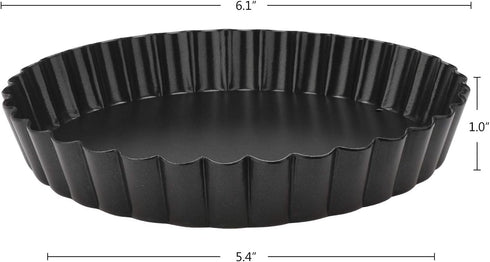 Beasea 6 Inch Tart Pan, 4pcs Small Pie Pans with Removable Bottom, Non Stick Mini Tart Pan for Oven Baking