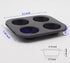 4 Cup Muffin Pan, 2 Pcs, 8.5 X 7.48 Inch, Air Fryer Small Oven Cupcake Baking Pan, Non-Stick Bakeware