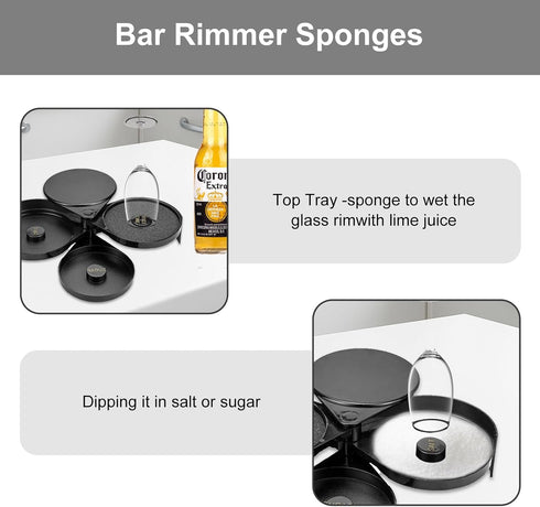 15 Rimmer Pcs bar Sponges Bartender Tool Replacement for Glass,Cocktails,Margarita Salter,Salt Trays