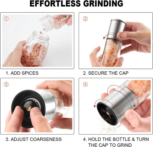 Set Salt Grinder Pepper Mill, and (Single Grinder)