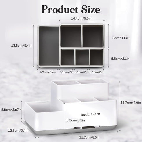 Toothbrush Holder with Anti-Slip: Multifunctional Bathroom Organizer Caddy for Easy Cleaning & Storage