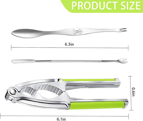 GZLT 2-Pack Nut Cracker, Stainless Steel Nutcracker with Non-Slip Handle, for Walnuts, Pecans, Hazelnuts, Pistachio