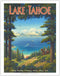 Lake Tahoe California Vintage Travel Poster, Riding Boating Swimming Fishing Hiking Golf, 11x14in Fine Art Print