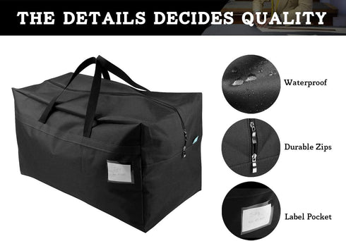 iwill CREATE PRO 100L Large Size Ornament Water Resistant Travel Duffel Tote Storage Bags, Black