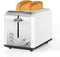 Simple Deluxe 2-Slice Toaster, White, 6 Browning Settings, 3 Functions, Extra Wide Slot & Removable Crumb Tray