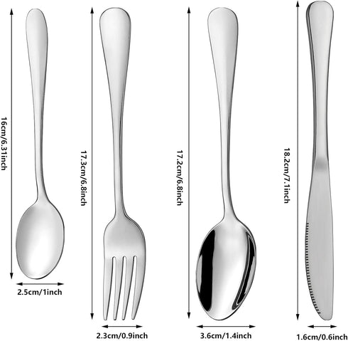 9 Pieces Eating Portion Control Flatware Utensils, Bariatric Silverware for Weight Loss Management with Storage Bag