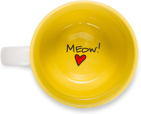 Pavilion Gift Company Blobby Cat Mug, Funny Cat Sister You're Pawsome, 18 oz, Yellow