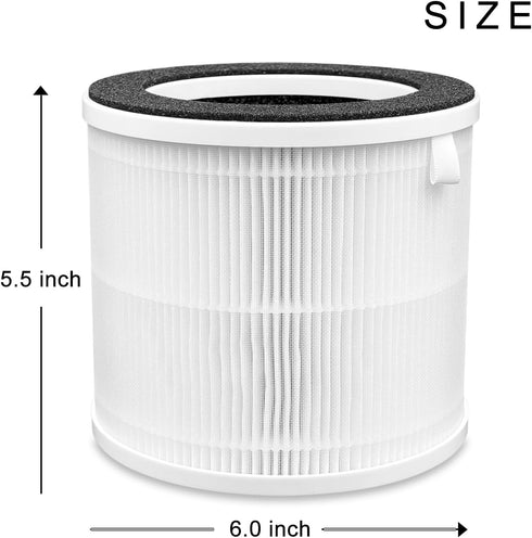 KQ-29 True HEPA Air Filter Replacement for FRIWOLE Small Air Purifiers, 2-Pack