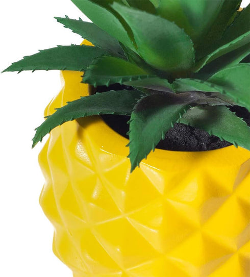 Artificial Potted Pineapple Decor - Fake Pineapple Home Office Kitchen Table Decoration (Yellow)