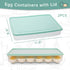 2PCS Deviled Egg Containers with Lid, Portable Storage Carrier Egg Holder Deviled Egg Tray for Refrigerator Easter Party Holding 48 Eggs