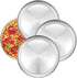 Deedro 12 Inch Stainless Steel Pizza Pan - Round Baking Sheet Oven Tray Crisper for Healthy Cooking, 4 Pack