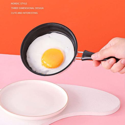 CHICIRIS 4.7 Inch Egg Skillet, Non Stick Frying Pan, Pre-Seasoned Stainless Steel Cookware with Easy Grip Handle