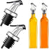 4 Pcs Oil Pour Spouts, Leakproof Nozzle Olive Oil Bottle Dispenser for Olive Oil, Wine, Vinegar, Soy Sauce (Silver)