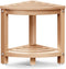 Corner Shower Stool for Inside Shower, HDPE Outdoor Side Table with 2-Tier Storage, Non-Slip Feet, White