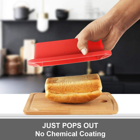 SILIVO 4 Pack Mini Loaf Pans - Nonstick Silicone Baking Pans for Small Loaf and Meatloaf - 5.7x2.5x2.2 Inch