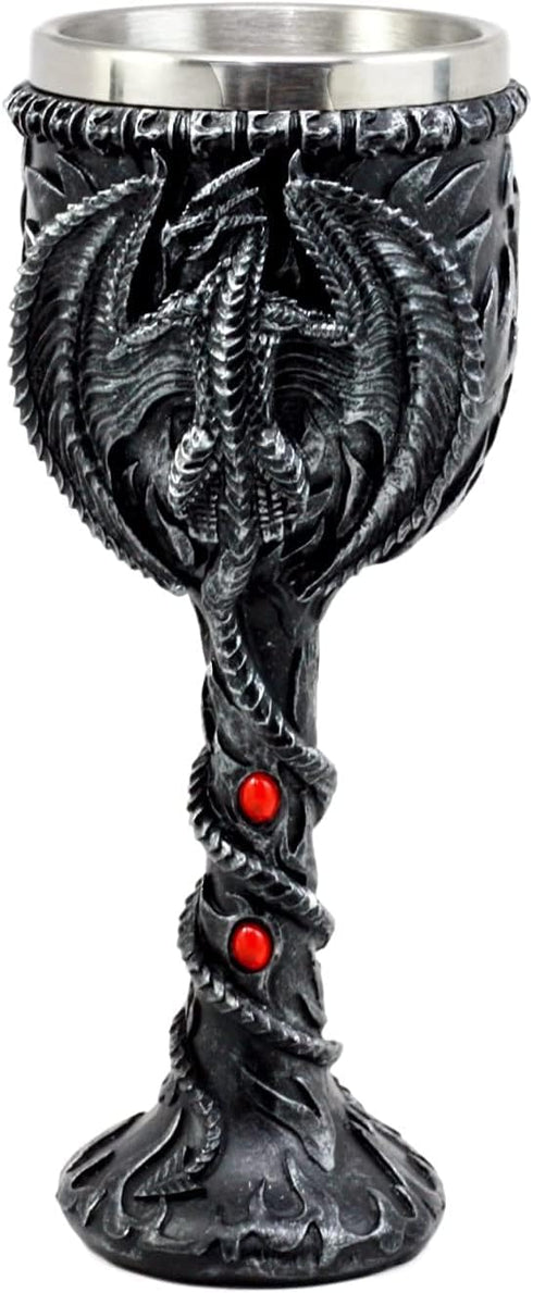 Ebros Legend Of The Thrones Drogon Blood Fire Dragon Wine Goblet - 6oz Capacity Party Beverage Cup