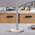 Paper Towel Holder Stand, Heavy Marble Base One-Handed Ripping Countertop Holder, Brushed Nickel Finish