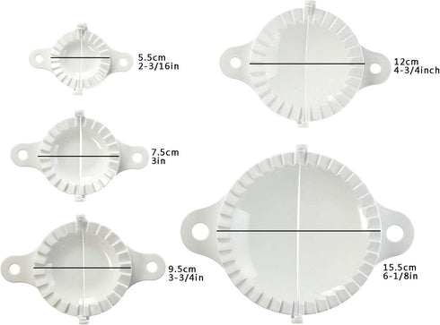 Dumpling Maker Tools 5 Packs with Different Sizes of Dumpling Mold, Perfect for Making Hand Pies, Ravioli, Calzones