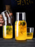 Sizikato 15 Oz Simple Clear Glass Bedside Night Water Carafe with Tumbler Glass