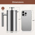 Small French Press Coffee Maker, Double-Wall Insulated, Stainless Steel, 350ML, 12 OZ, Includes 2 Extra Filters