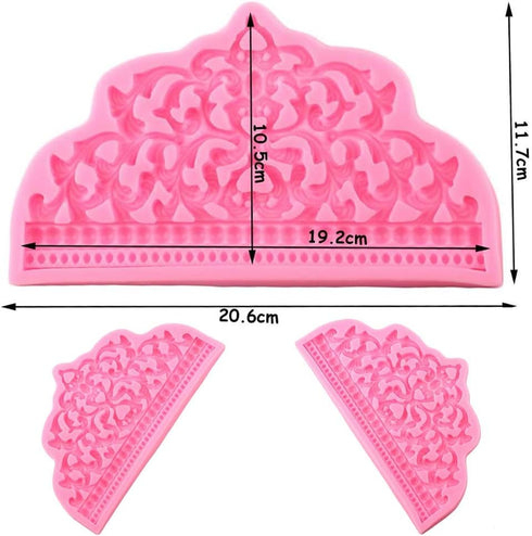 Royal Crown Cake Fondant Mold, Baroque Style Crown Silicone Gumpaste Mold, Cake Topper Decorating Tool