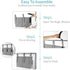 Bseash Bunk Bed Organizer, Bedside Caddy Hanging Storage Bag with 8 Pockets for College Dorm, Baby Bed Rails (Gray)