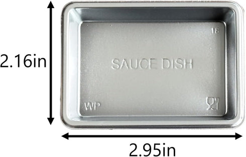 100 Pcs Plastic Disposable Sauce Dishes, Dipping Soy Sauce Seasoning Plate Bowls, Mini Condiment Appetizer Tray for Sushi Soy Mustard Vinegar Ketchup BBQ,Silver Rectangle by Xanadued