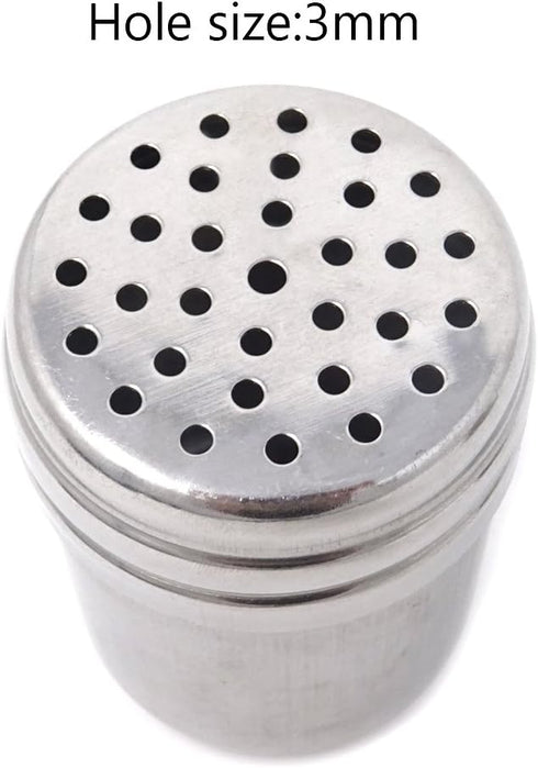 Honbay 2PCS 5 oz Stainless Steel Dredge Shaker Cans for Salt, Sugar, Spice, and Pepper Seasoning