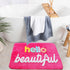 Evovee Hello Beautiful Bath Mat, Cute Bathroom Rugs for Girls, Funny Shower Decor, Non-Slip Washable Dark Pink