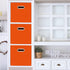 Fabric Storage Bins Cubes - Foldable Organizer with Handle, 11x11x11, Set of 3, Orange