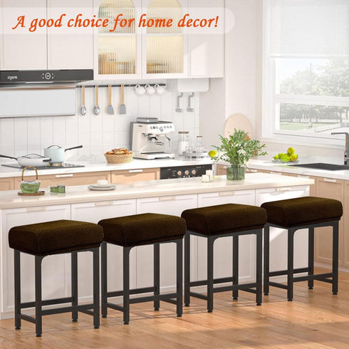 Levoberg Counter Counter Set 4 Bar Stool Cover Rectangle Stretch Height Barstool Slipcovers Rectangular Vanity Stool