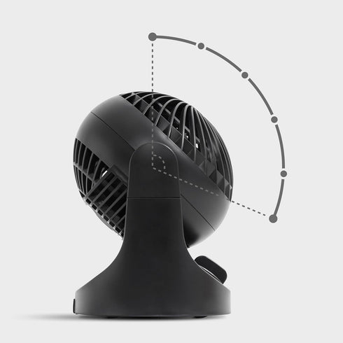 IRIS USA WOOZOO Fan, Small Desk Fan with 3 Speeds, 32ft Air Distance, 7 Inch Mini Fan, 112° Adjustable Tilt, Black