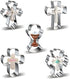 Cross Cookie Cutter Shapes Set, Azflyife 5 Piece Stainless Steel Metal Biscuit Mold for Easter Halloween Christmas