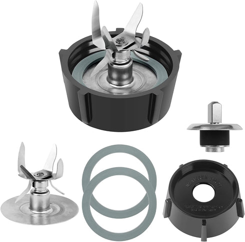 6 Point Fusion Blade 4980 & 4902 Blender Jar Bottom & 2 Pieces Rubber Seal Gasket Kit for Oster Blender