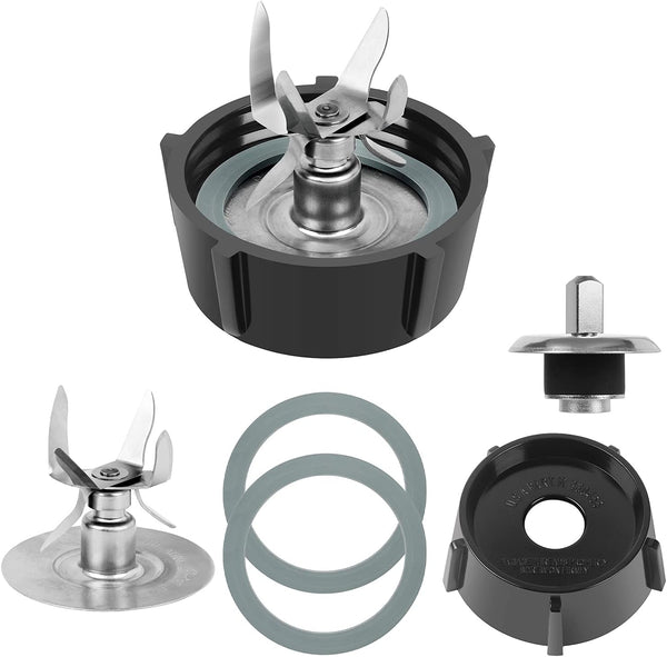 6 Point Fusion Blade 4980 & 4902 Blender Jar Bottom & 2 Pieces Rubber Seal Gasket Kit for Oster Blender
