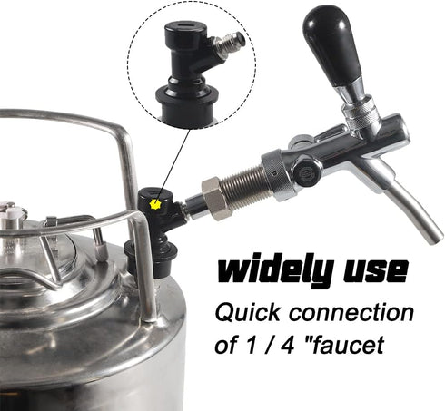 PERA Corny Keg Quick Disconnect Ball Lock Disconnect Set, Stainless Steel Swivel Nut for Home Brewing