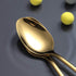Gold Dinner Spoon Set of 4 - Berglander 7.5" Stainless Steel Titanium Plating Shiny Gold Soup Spoons