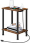 HOOBRO Side Table with Charging Station, Small End Table with USB Port