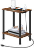 HOOBRO Side Table with Charging Station, Small End Table with USB Port