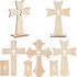 Bright Creations Wooden Crosses for Crafts, 12-Pack, Light Brown Unfinished Wood for Baptism Favors