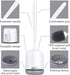 2 Pack Set efree Silicone Toilet Bowl Brush and Holder with Ventilated Holder, Floor Standing & Wall Mounted Toilet