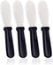 AnapoliZ 4 PCS Butter Spreader Knives, Wide Blade Stainless Steel Spreader Knife with Black Plastic Handle, Sandwich